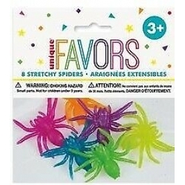 Party Favours - Stretchy Spiders 8PK