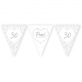 Pearl Anniversary Foil Stamped Flag Bunting