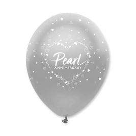 Pearl Anniversary Latex Balloons All Round Print