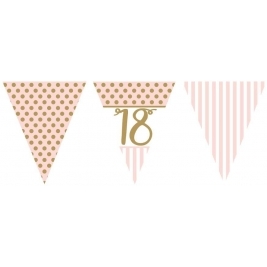 Pink Chic Age 18 Metallic Print Flag Bunting