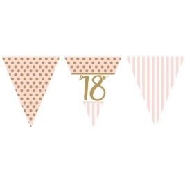 Pink Chic Age 18 Metallic Print Flag Bunting