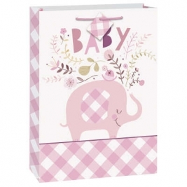 Pink Floral Elephant Gift bag - Jumbo