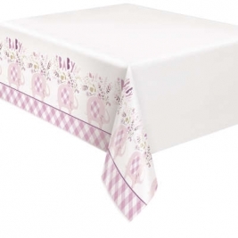 Pink Floral Elephant Plastic Tablecover