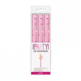 Pink Glitz Ice Fountains Pack of 3