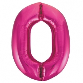 Pink Number 0 Foil Balloon - 34"