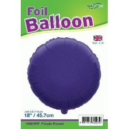 Purple Round Shaped Foil Balloon 18"