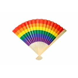 RAINBOW PRIDE 25.5CM FOLDING FAN