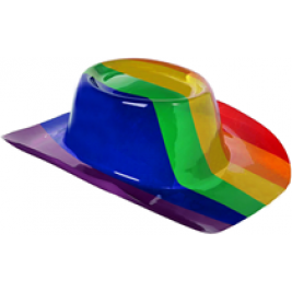 RAINBOW PRIDE PLASTIC COWBOY HAT