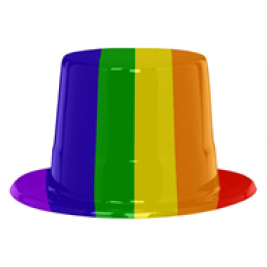 RAINBOW PRIDE PLASTIC TOP HAT