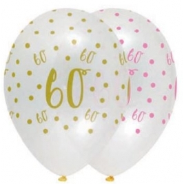 Age 60 Pink Chic 12" Latex Balloon - 50pk
