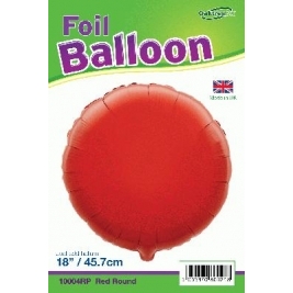 Red Round Shaped Foil Balloon 18"