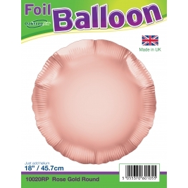 Rose Gold Round Shaped Foil Balloon 18"