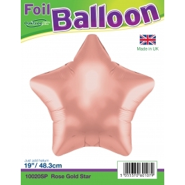 Rose Gold Star Shaped Foil Balloon 19"