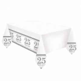 Silver Anniversary Plastic Tablecover