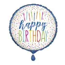 Silver Style Happy Birthday Foil Balloon 18"