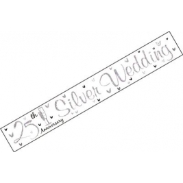 Silver Wedding Anniversary Wall Banner