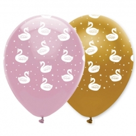 Stylish Swan Latex Balloons All Round Print