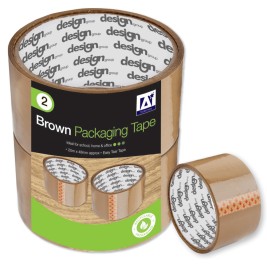 2 Rolls Brown Packaging Tape