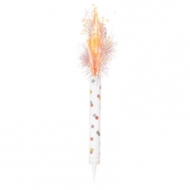 Unique Party 84021 84021-Glitz Rose Gold Fountain Candles, Pack of 3, Happy Birthday