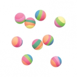 Unique Wow Party WOW 8 x Pastel Striped Bouncy Ball Party Bag Fillers Pack of 3 Balloons - 84709