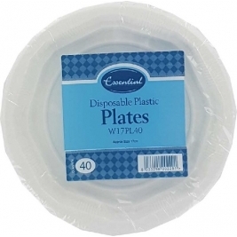 White Plastic Plates 16Cm - 40Pk