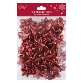 24PK RED METALLIC BOWS