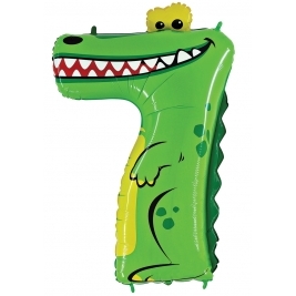 Zooloon  Number 7 Crocodile 40 Inch Foil Balloon