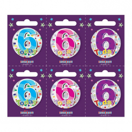 Age 6 Small Badges Pack of 6