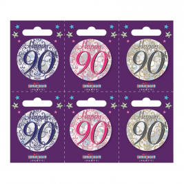Age 90 Small Badges Pack of 6