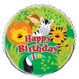 Animal Jungle Foil Balloon Packaged 18"