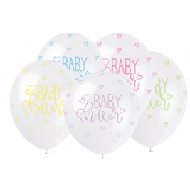 BABY SHOWER ASSORTED COLOR BALLOONS PACK OF 5