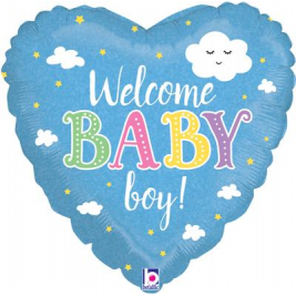 Betallic 18" Welcome Baby Boy Holographic