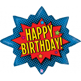 Betallic 32" Shape Superhero Birthday Burst (C) Pkg