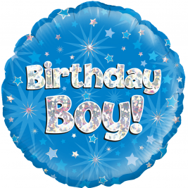 Birthday Boy Holographic 18" Foil Balloon