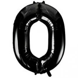 Black Foil Balloon Number 0 - 34"