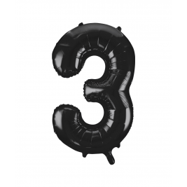 Black Foil Balloon Number 3 - 34"