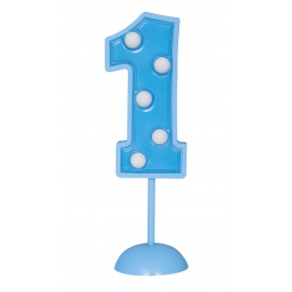 Blue Number 1 Flashing Decoration