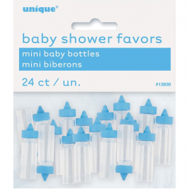 Blue Plastic Mini baby Bottles (24pk)