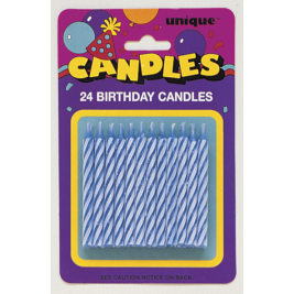 Blue Spiral Birthday Candles (24pk)