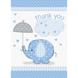 Blue Umbrellaphants Thank You Notes (8pk)