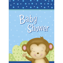 Boy Monkey Baby Shower Invitations (8pk)