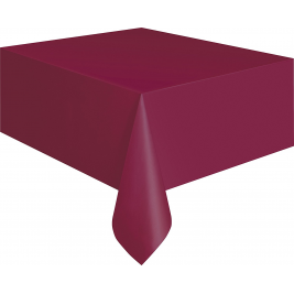 Burgandy Plastic Tablecover 54" x 108"