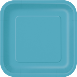 Caribbean Teal Square Plates 7" (16pk)