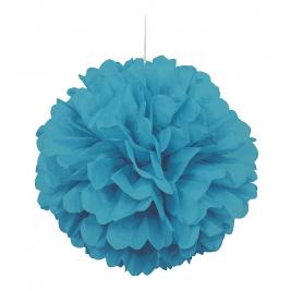 Caribbean Teal Tissue Puff Decorations 16"