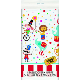 Circus Carnival Plastic Tablecover 54" x 84"