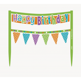 Citrus Dot Birthday Cake Banner