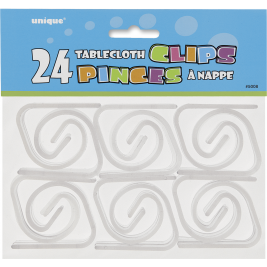 Clear Plastic Tablecover Clips (24pk)