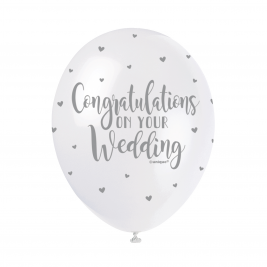 CONGRATULATIONS ON YOUR WEDDING BALLOONS PACK OF 5