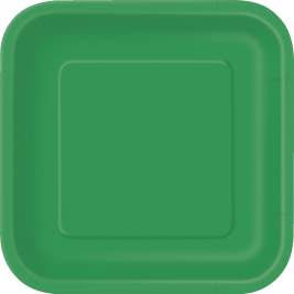 Emerald Green Square Plates 7" (16pk)