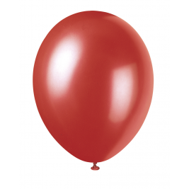 Flame Red 12" Pearlised Latex Balloons (8pk)